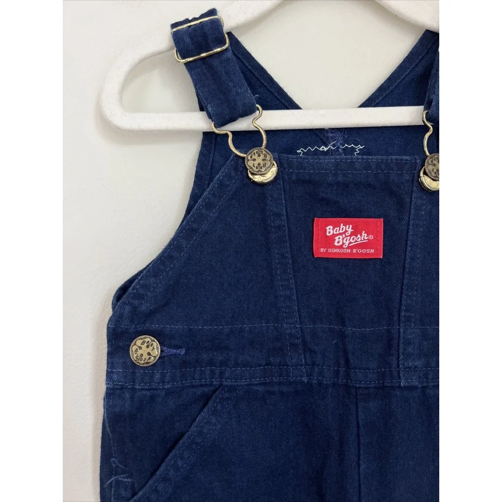 OshKosh Baby B'Gosh Overalls Vtg 12M Construction Vestbak Embroidered 90s Y2K